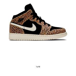 Jordan 1 Mid Leopard GS size 5.5 Y